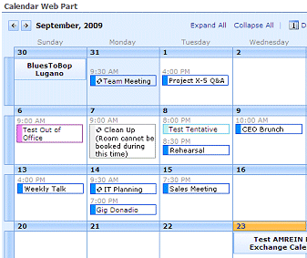 mini calendar web part