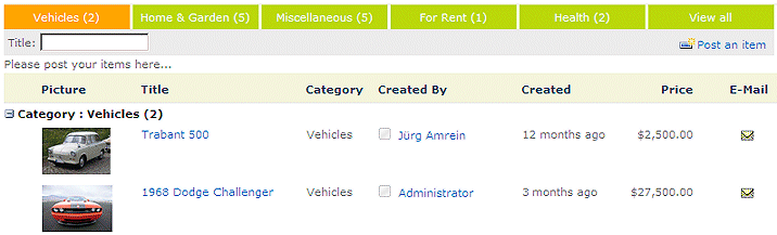 Classifieds Web Part