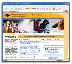 Screen Shot of Rancho Santiago CCD Web Site