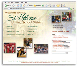 Screen Shot of St. Helena USD Web Site