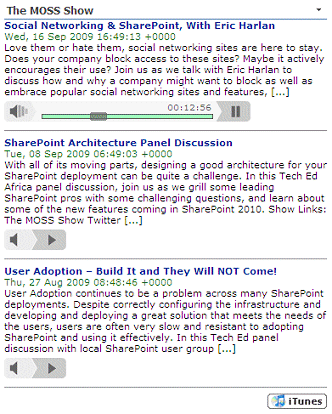 Audio Podcast  Web Part