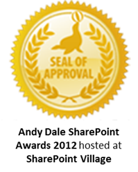 Winner in the Andy Dale SharePoint Awards 2012